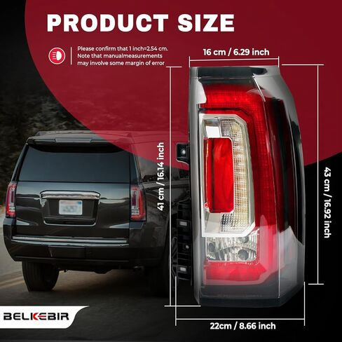 LED Tail Lights Assembly متوافقة مع 2015 2016 2017 2018 2019 2020 GMC Yukon/ Yukon XL Right Rased Side Side Scipens Assolbly Assolbly مع لمبة استبدال GM2800268 84536242 23380459 in Kuwait
