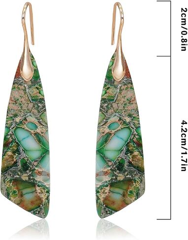 Natural Stone Earrings for Women Boho Triangles Dangle Drop Earrings in Saudi Arabia