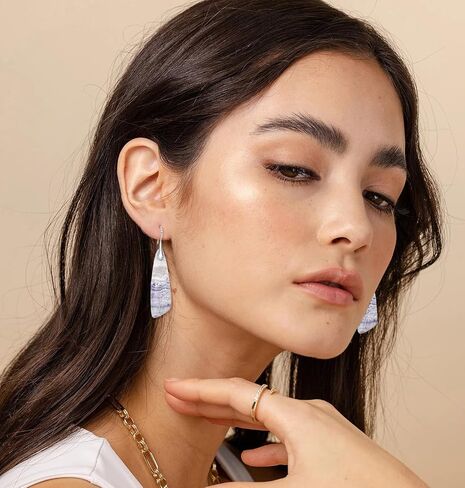 Natural Stone Earrings for Women Boho Triangles Dangle Drop Earrings in Saudi Arabia