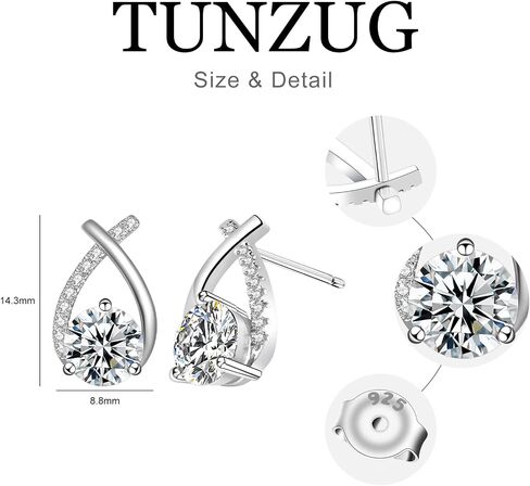 أقراط مسمار Moissanite D Color VVS1 أقراط Moissanite 925 Sterling Silver 18K الاحتكاك المطلي بالذهب المسطح المسطح لأقراط ذيل حورية البحر للنساء in Kuwait