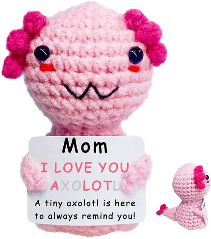 Mini Handmade Crochet Axolotl Doll for Mom, from Daughter to Mom,Birthday Gifts,Thank You Gift,Emotional Support Animal Axolotl Doll in Kuwait