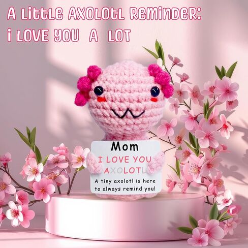 Mini Handmade Crochet Axolotl Doll for Mom, from Daughter to Mom,Birthday Gifts,Thank You Gift,Emotional Support Animal Axolotl Doll in Kuwait