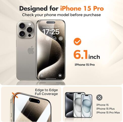 UNBREAKcable for iPhone 16 Pro Max Screen Protector [Military Grade Shatterproof] HD Tempered Glass for iPhone 16 Pro Max Full Coverage Screen Protector, Anti-Fingerprint, Easy Installation, 3Packs in Saudi Arabia