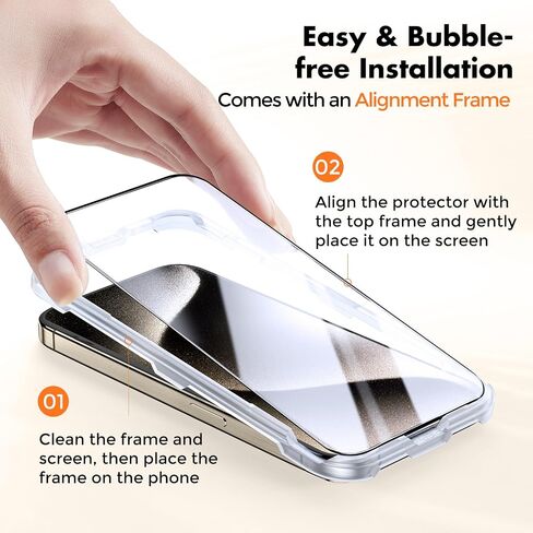 UNBREAKcable for iPhone 16 Pro Max Screen Protector [Military Grade Shatterproof] HD Tempered Glass for iPhone 16 Pro Max Full Coverage Screen Protector, Anti-Fingerprint, Easy Installation, 3Packs in Saudi Arabia