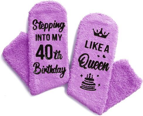 HAPPYPOP Cute 40th Birthday Gifts for Women - Socks for 40 Year Olds, Born in 1985 in Saudi Arabia