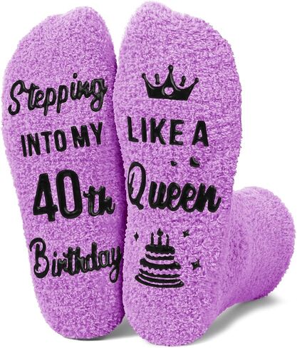 HAPPYPOP Cute 40th Birthday Gifts for Women - Socks for 40 Year Olds, Born in 1985 in Saudi Arabia