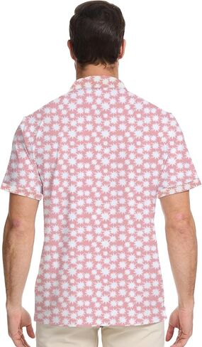 Golf Shirts for Men Dry Fit Moisture Wicking Short Sleeve Performance Print Polo Shirts in Saudi Arabia