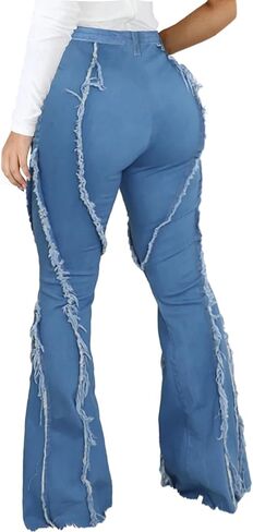 CuteCherry Women Bell Bottom Jeans High Waist Bell Bottom Flared Jean in Saudi Arabia