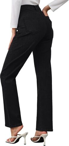 AMPOSH Women’s High-Rise Straight Leg Jeans - Comfortable Stretch Denim Classic Fit Casual & Work Pants in Saudi Arabia