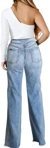 CuteCherry Women Bell Bottom Jeans High Waist Bell Bottom Flared Jean in Saudi Arabia