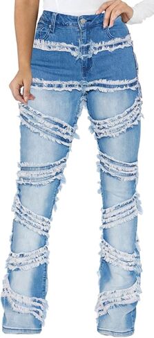 CuteCherry Women Bell Bottom Jeans High Waist Bell Bottom Flared Jean in Saudi Arabia