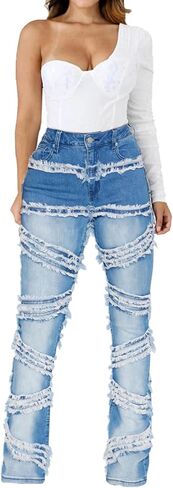 CuteCherry Women Bell Bottom Jeans High Waist Bell Bottom Flared Jean in Saudi Arabia