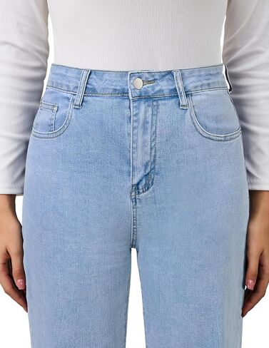 AMPOSH Women’s High-Rise Straight Leg Jeans - Comfortable Stretch Denim Classic Fit Casual & Work Pants in Saudi Arabia