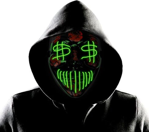 Halloween Mask, Scary Mask for Adults, LED Light up Mask for Festival Cosplay Costume Masquerade Party Carnival in Saudi Arabia