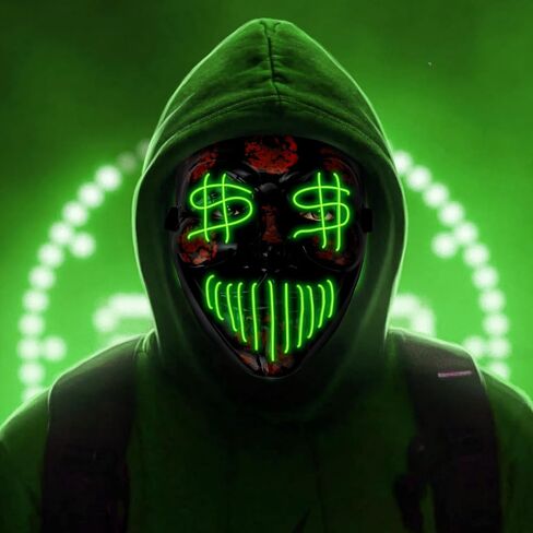 Halloween Mask, Scary Mask for Adults, LED Light up Mask for Festival Cosplay Costume Masquerade Party Carnival in Saudi Arabia