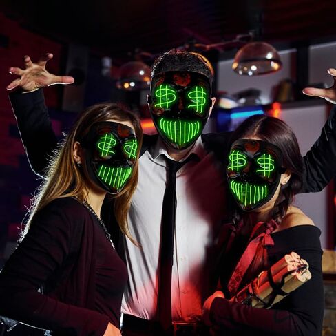 Halloween Mask, Scary Mask for Adults, LED Light up Mask for Festival Cosplay Costume Masquerade Party Carnival in Saudi Arabia