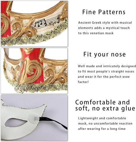 Masquerade Mask for Men - Classic Venetian Costume for Prom, Festivals, Party, Mardi Gras in Saudi Arabia