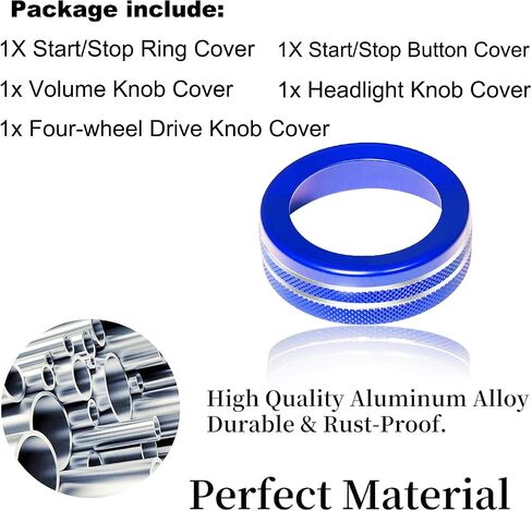 Ford Maverick 2025 الملحقات الديكور الداخلي Decor Shift 4WD Start Start Stop Food Volume Volume Control Center Center Cover Cover 5pcs Aluminium Aluminium (Blue ، 2025 up) in Kuwait
