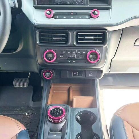 Ford Maverick 2025 الملحقات الديكور الداخلي Decor Shift 4WD Start Start Stop Food Volume Volume Control Center Center Cover Cover 5pcs Aluminium Aluminium (Blue ، 2025 up) in Kuwait