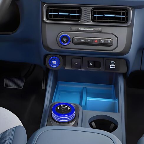 Ford Maverick 2025 الملحقات الديكور الداخلي Decor Shift 4WD Start Start Stop Food Volume Volume Control Center Center Cover Cover 5pcs Aluminium Aluminium (Blue ، 2025 up) in Kuwait