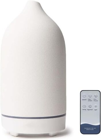 Stone Diffuser, Ceramic Essential Oil Diffuser, Humidifier 160ml Ultrasonic Oil Diffuser for Aramatherapy (Terracotta) in Saudi Arabia