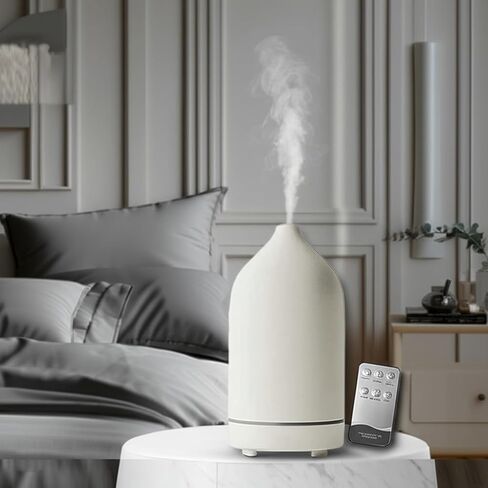 Stone Diffuser, Ceramic Essential Oil Diffuser, Humidifier 160ml Ultrasonic Oil Diffuser for Aramatherapy (Terracotta) in Saudi Arabia