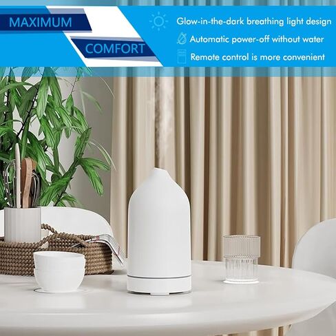 Stone Diffuser, Ceramic Essential Oil Diffuser, Humidifier 160ml Ultrasonic Oil Diffuser for Aramatherapy (Terracotta) in Saudi Arabia