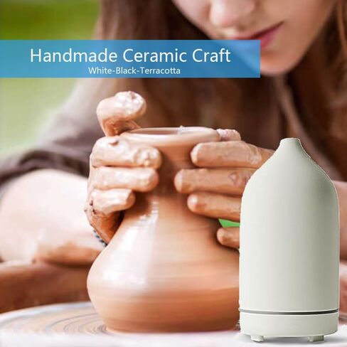 Stone Diffuser, Ceramic Essential Oil Diffuser, Humidifier 160ml Ultrasonic Oil Diffuser for Aramatherapy (Terracotta) in Saudi Arabia