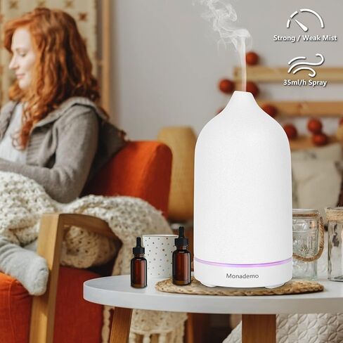 Stone Diffuser, Ceramic Essential Oil Diffuser, Humidifier 160ml Ultrasonic Oil Diffuser for Aramatherapy (Terracotta) in Saudi Arabia