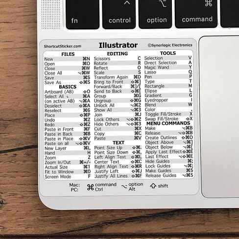 Synerlogic Adobe Photoshop Quick Reference Keyboard Shortcut Sticker, No-Residue Laminated Vinyl, for Any MacBook or Windows PC in Saudi Arabia