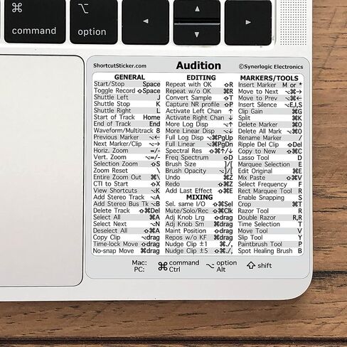 Synerlogic Adobe Photoshop Quick Reference Keyboard Shortcut Sticker, No-Residue Laminated Vinyl, for Any MacBook or Windows PC in Saudi Arabia