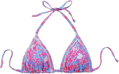 Soly Hux Beach Vacation Cloths for Women Triangle Bikini Top Top Halter Swimsuit Sups Tops فقط in Saudi Arabia