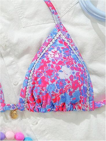 Soly Hux Beach Vacation Cloths for Women Triangle Bikini Top Top Halter Swimsuit Sups Tops فقط in Saudi Arabia