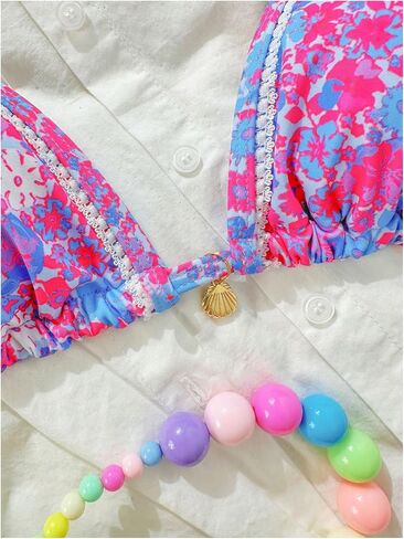 Soly Hux Beach Vacation Cloths for Women Triangle Bikini Top Top Halter Swimsuit Sups Tops فقط in Saudi Arabia