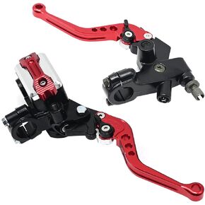 7/8'' 22mm Universal Motorcycle Brake Lever Clutch Master Cylinder Lever Set Reservoir Replacement for Harley Honda Kawasaki Suzuki Yamaha
