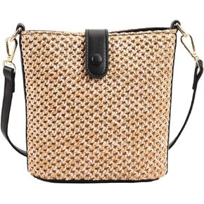 Straw Crossbody Bags Women Summer Woven Bucket Handbag Resort Trendy Shoulder Tote 2025 Beach Purse in Kuwait