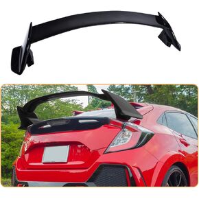 ZXMOTO Fit for Honda Civic 2016 2017 2018 2019 2020 2021 FK4 FK7 5DR Hatchback 2 Tone RED BLK Type R Style Spoiler Wing Needs Simple Assembly Gloss Black