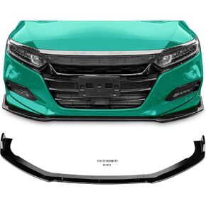 Scitoo Front Lip Spoiler Fits for 2018-2020 for Honda Accord Sedan Glossy Black Pumper Lip