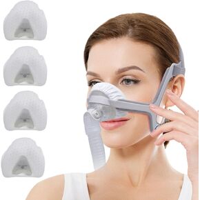 4 Pack Nasal CPAP Mask Liners Compatible with Medium Size N20 Nasal Mask Cushions. Enjoy Silky Comfort, Reducing Facial Redness and Pressure Marks for Enhanced Comfort (Raw White) (Medium)