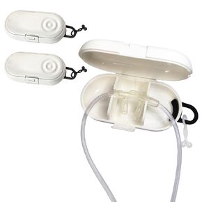 Nasal Oxygen Tube Storage Case - Portable and Hygienic Solution for Nasal Cannula Users, Suitable for Travel or Home Use | 2 White Box