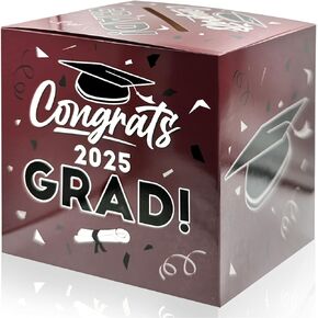 صندوق بطاقة التخرج 2025 ، حامل بطاقة هدايا GRAD الأسود والذهبي ، صندوق من الورق المقوى القابل للطي لزخارف ولوازم حفلات التخرج in Saudi Arabia