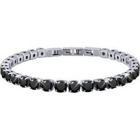 JEROOT Magnetic Bracelets for Women, Stainless Steel Bracelets for Women with 5mm 5A+ Cubic Zirconia, Classic Adjustable Magnetic Tennis Bracelets with 3500 Gauss Magnets