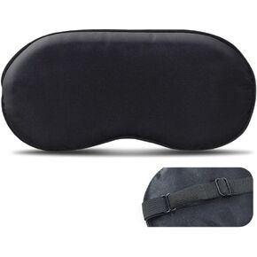 Black Eye Mask Sleeping Eye Mask for Women Men Light Blocking Sleep Mask Eye Covers Adjustable Strap for Travel Flight Nap