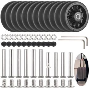 12 PCS عجلات استبدال الأمتعة ، 1.97 × 0.47 "عجلات دوارة العجلات ، عجلات استبدال حقيبة عالمية ، عجلات الأمتعة الصامتة ، مجموعة إصلاح العجلات الحقيقية