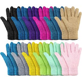 Geyoga 12 Pairs Microfiber Dusting Gloves Household Dusting Cleaning Glove Washable Plant Dusting Mittens