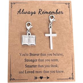 مقطع كتاب Amobester Mini Holy Bible Clip على مقطع Charm Cross على سحر للحصول على سوار وقلادة DIY Jewery