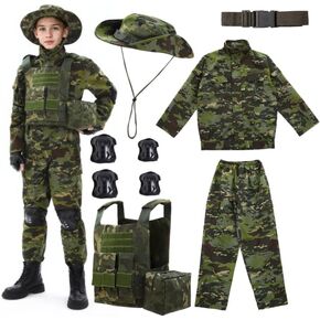 Boys military uniforms, boy soldier costumes, Halloween army costumes, child soldier camouflage costumes complete set