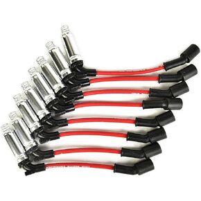 High Performance Spark Plug Wire Set 8.0mm Compatible with 2000-2009 Chevy Corvette Express GMC Envoy Cadillac Escalade CTS Saab Isuzu Hummer V8 Replaces 48322R 48322 7831