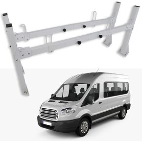Scitoo Roof Rack Cross Bar متوافق مع Chevy Express 1996-2018 2 Van Rack White