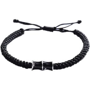 Protection Bracelet for Women and Men Real 990 Sterling Silver Lucky Beads Amulet Black Rope Bracelet Handmade String Adjustable Jewelry Gift